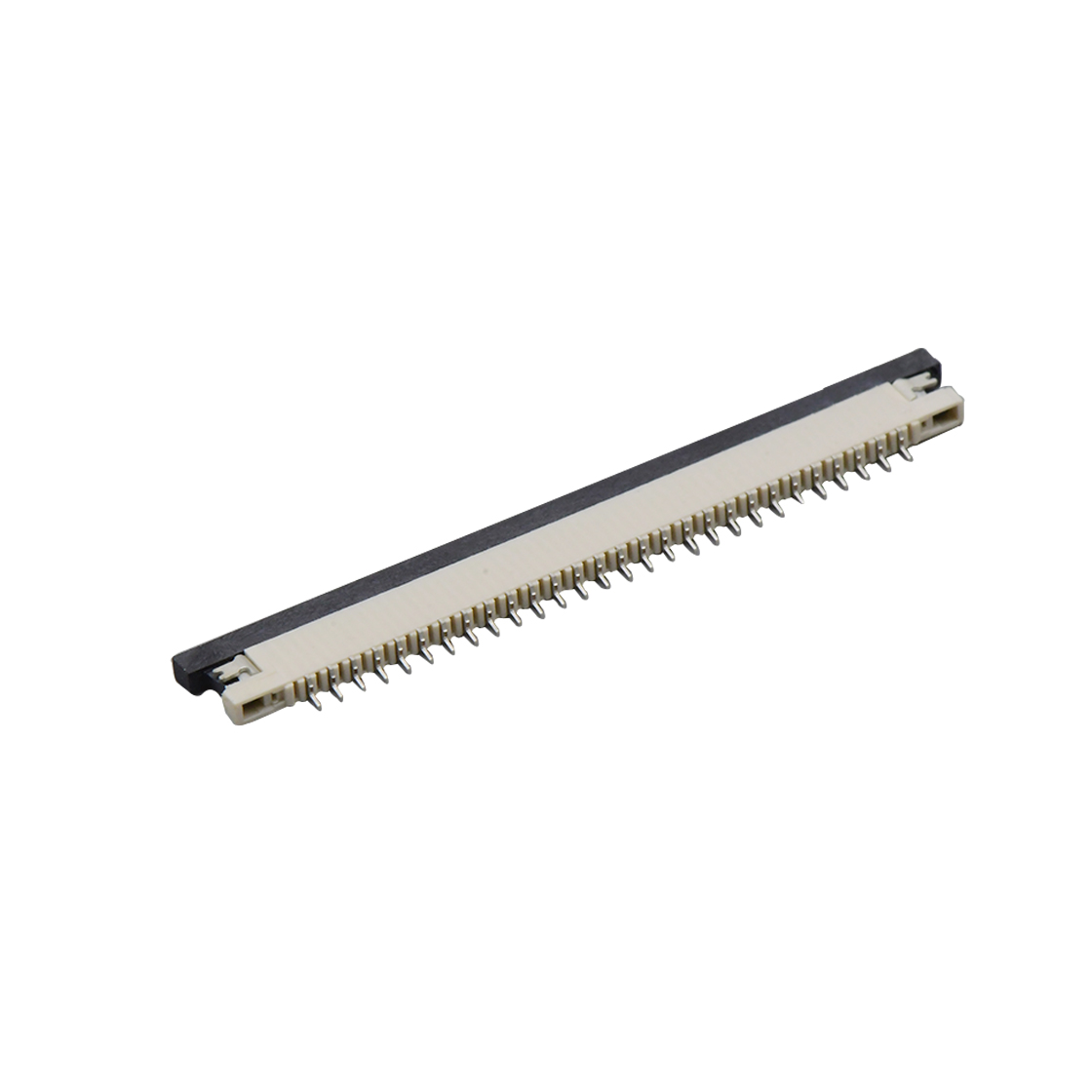 Pitch 1.00mm H1.2mm卧贴抽屉式下接 FPC 28pin 本色 镀雾锡